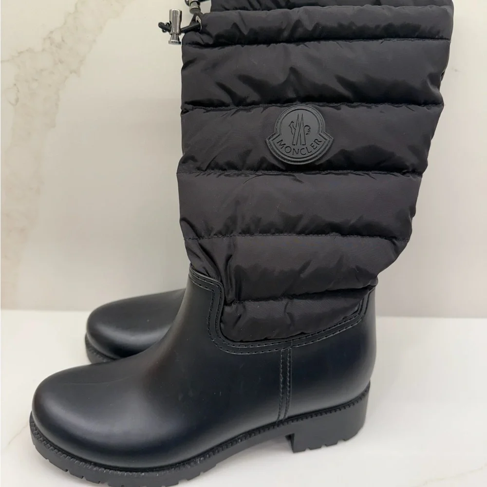 Moncler Black Quilted Winter Boots NWOT - Picture 2 of 3